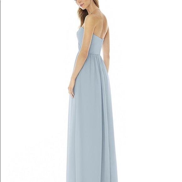 Strapless Georgette A-Line Gown Blue Mist - Picture 6 of 6